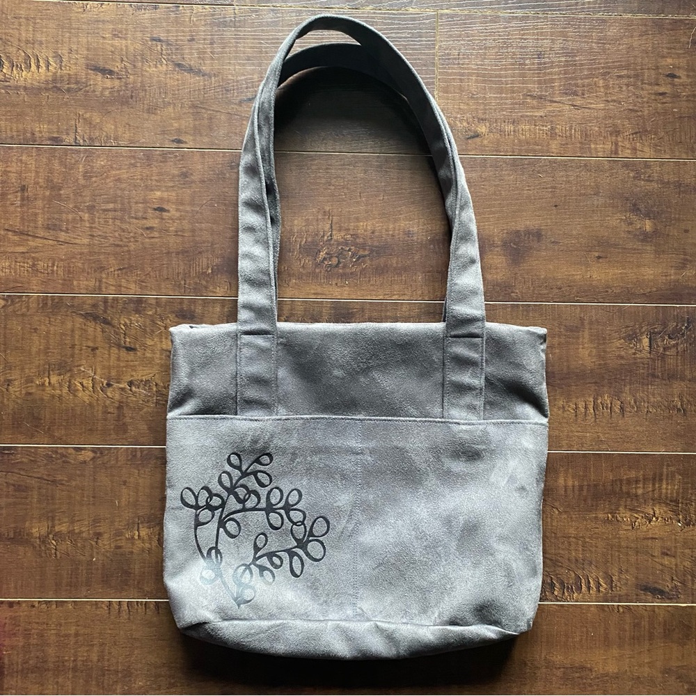 Kairos Grey Suede Shoulder Bag